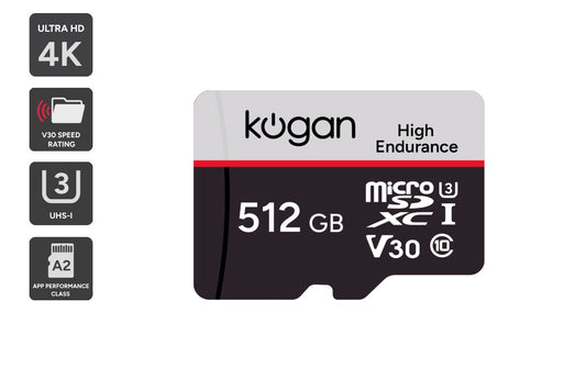 Kogan High Endurance 512GB SDXC A2 V30 Micro SD Card