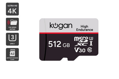 Kogan High Endurance 512GB SDXC A2 V30 Micro SD Card