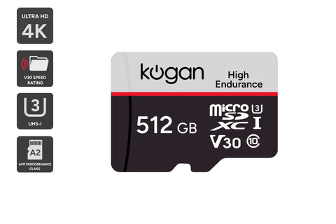 Kogan High Endurance 512GB SDXC A2 V30 Micro SD Card - Auzzistore
