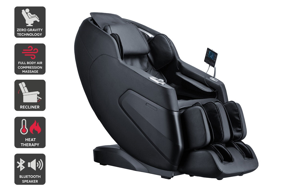 Kogan S63 Pro Zero-Gravity SL-Track Heated Shiatsu Massage Recliner Chair - Charcoal
