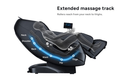 Kogan S63 Pro Zero-Gravity SL-Track Heated Shiatsu Massage Recliner Chair - Charcoal