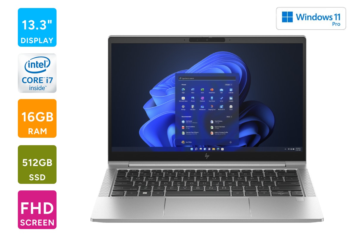 HP EliteBook 630 G10 13.3" Full HD i7 Windows Laptop (16GB, 512GB)
