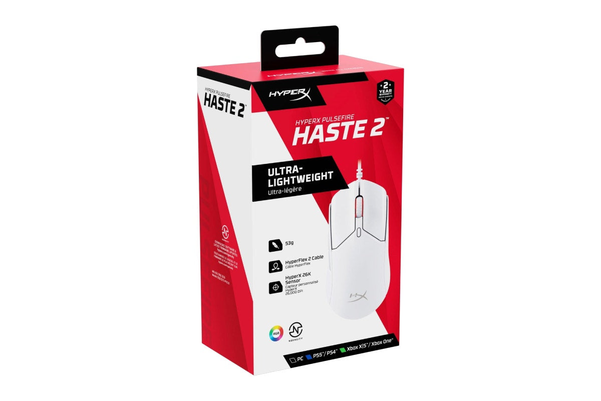 HyperX Pulsefire Haste 2 Wired Gaming Mouse (White)