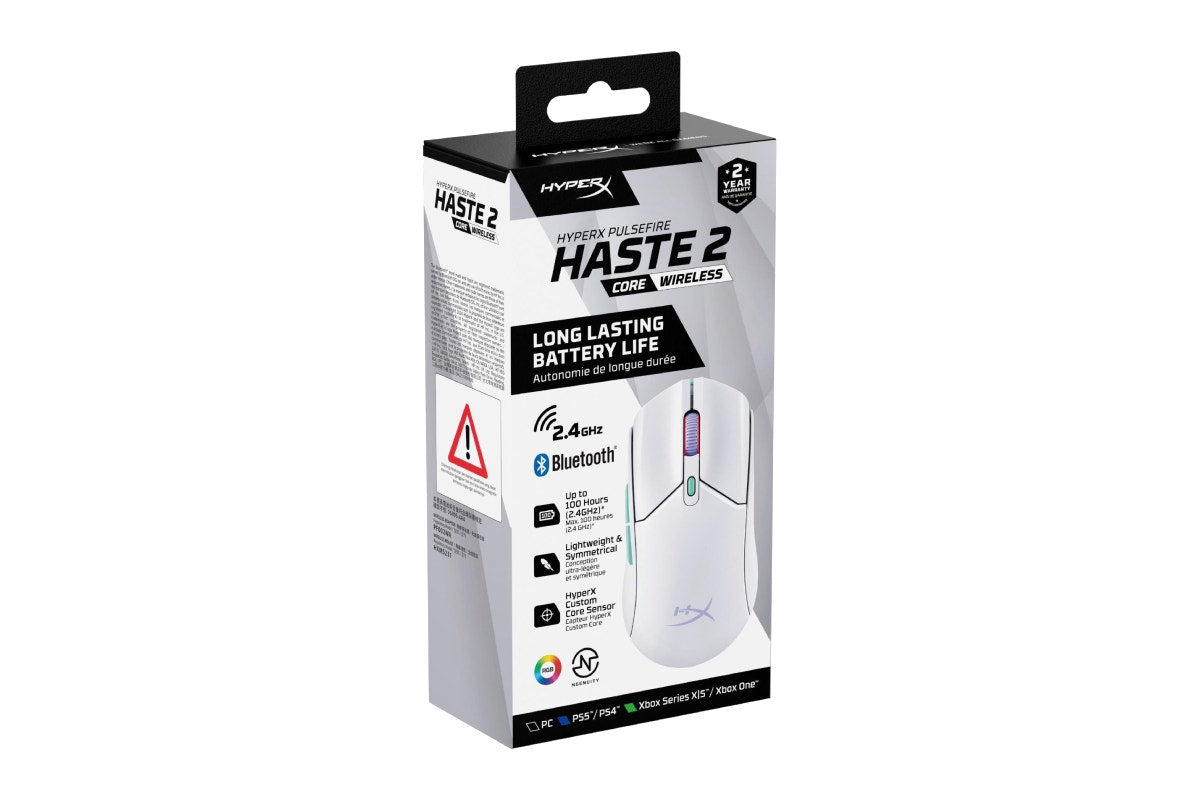 HyperX Pulsefire Haste 2 Core RGB Wireless Gaming Mouse (White)
