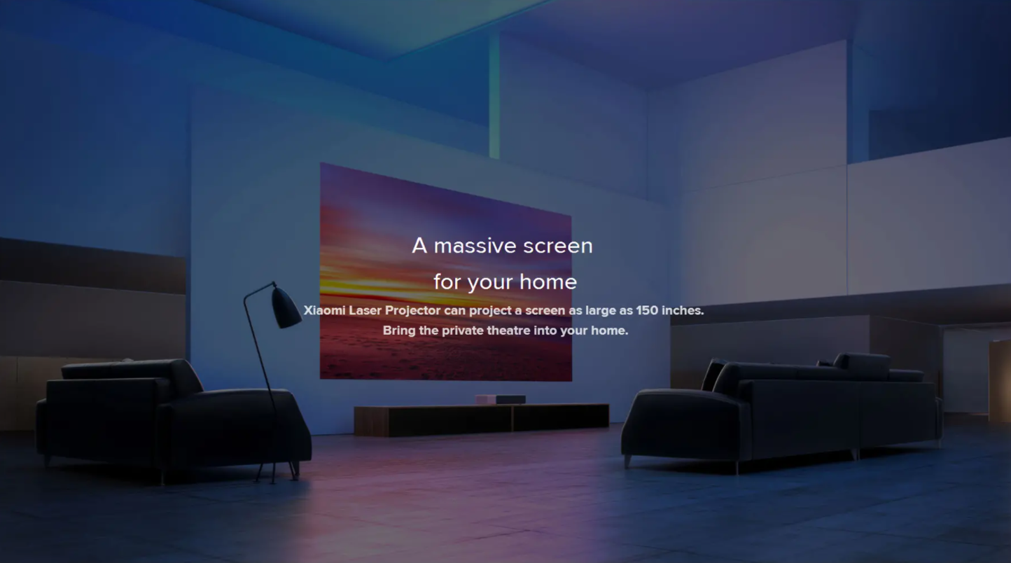 Xiaomi Mi 150" Ultra Short-Throw Smart Laser Projector with Android TV