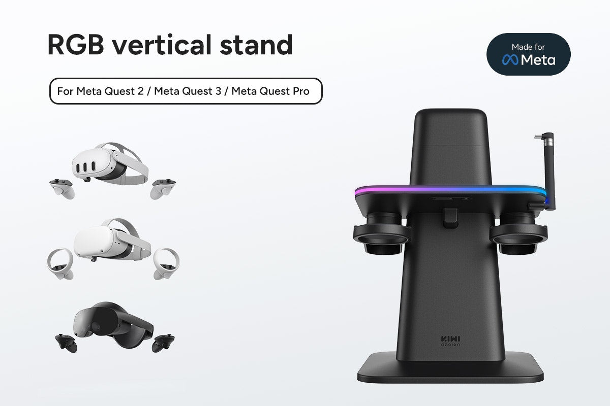 KIWI Design Vertical Charging Stand Dock for Meta Quest 3S/3/2/Pro
