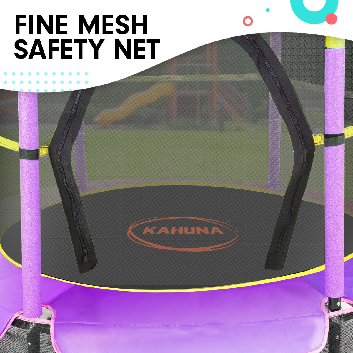 Kahuna 4.5ft Trampoline Round Free Safety Net Spring Pad Cover Mat Outdoor Yellow Purple | Auzzi Store