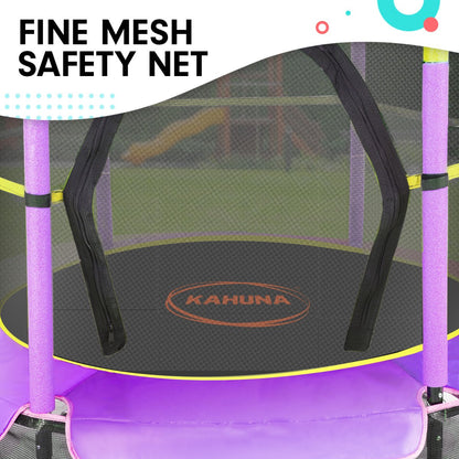 Kahuna 4.5ft Trampoline Round Free Safety Net Spring Pad Cover Mat Outdoor Yellow Purple | Auzzi Store