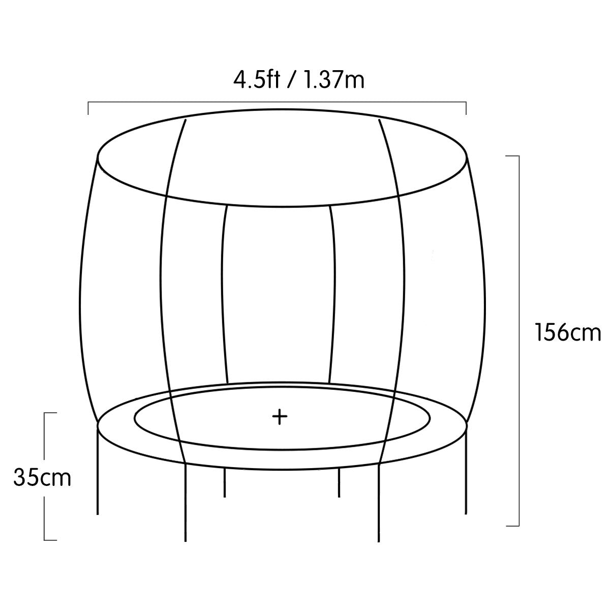 Kahuna 4.5ft Trampoline Round Free Safety Net Spring Pad Cover Mat Outdoor Yellow Purple | Auzzi Store