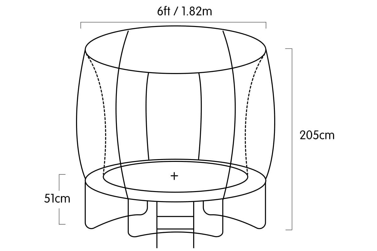 Kahuna 6ft Trampoline Round Free Pad Cover Spring Mat Net Safety Net Enclosure Rainbow | Auzzi Store