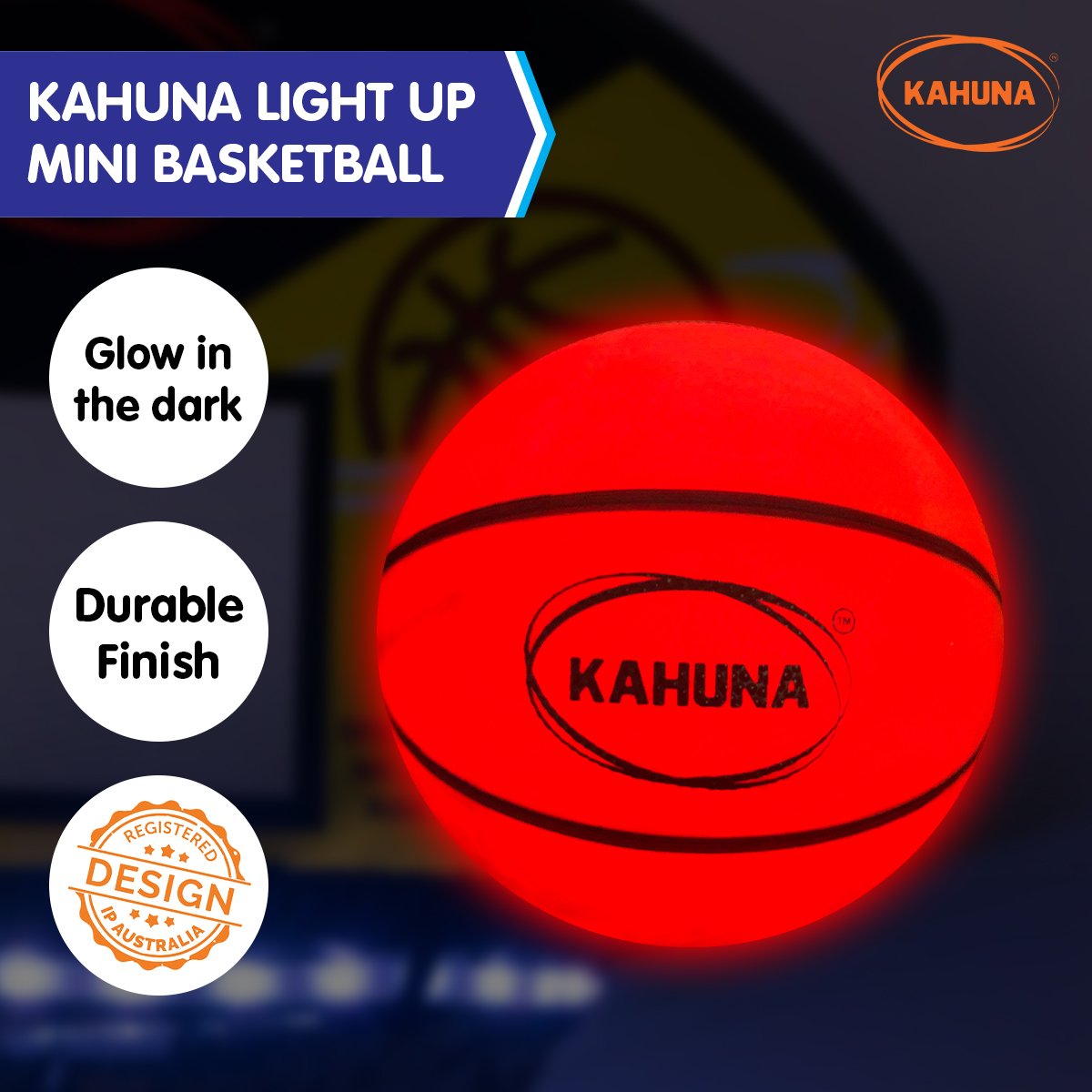 Kahuna Basketball L.e.d Glow Light Up Trampoline Ball | Auzzi Store