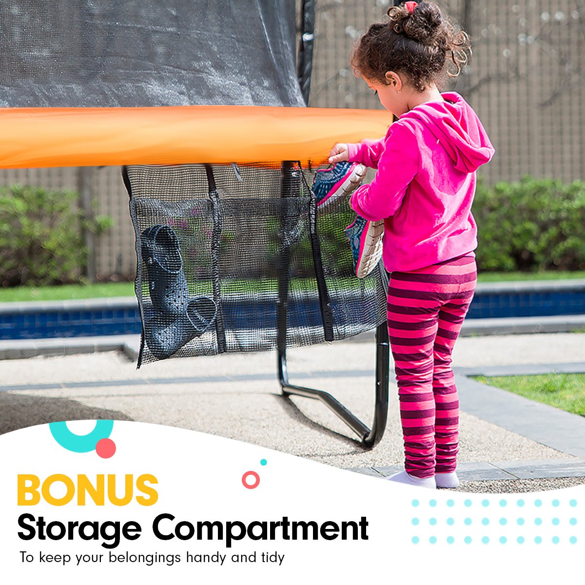 Kahuna Classic 6ft Outdoor Round Orange Trampoline Safety Enclosure And Basketball Hoop Set | Auzzi Store