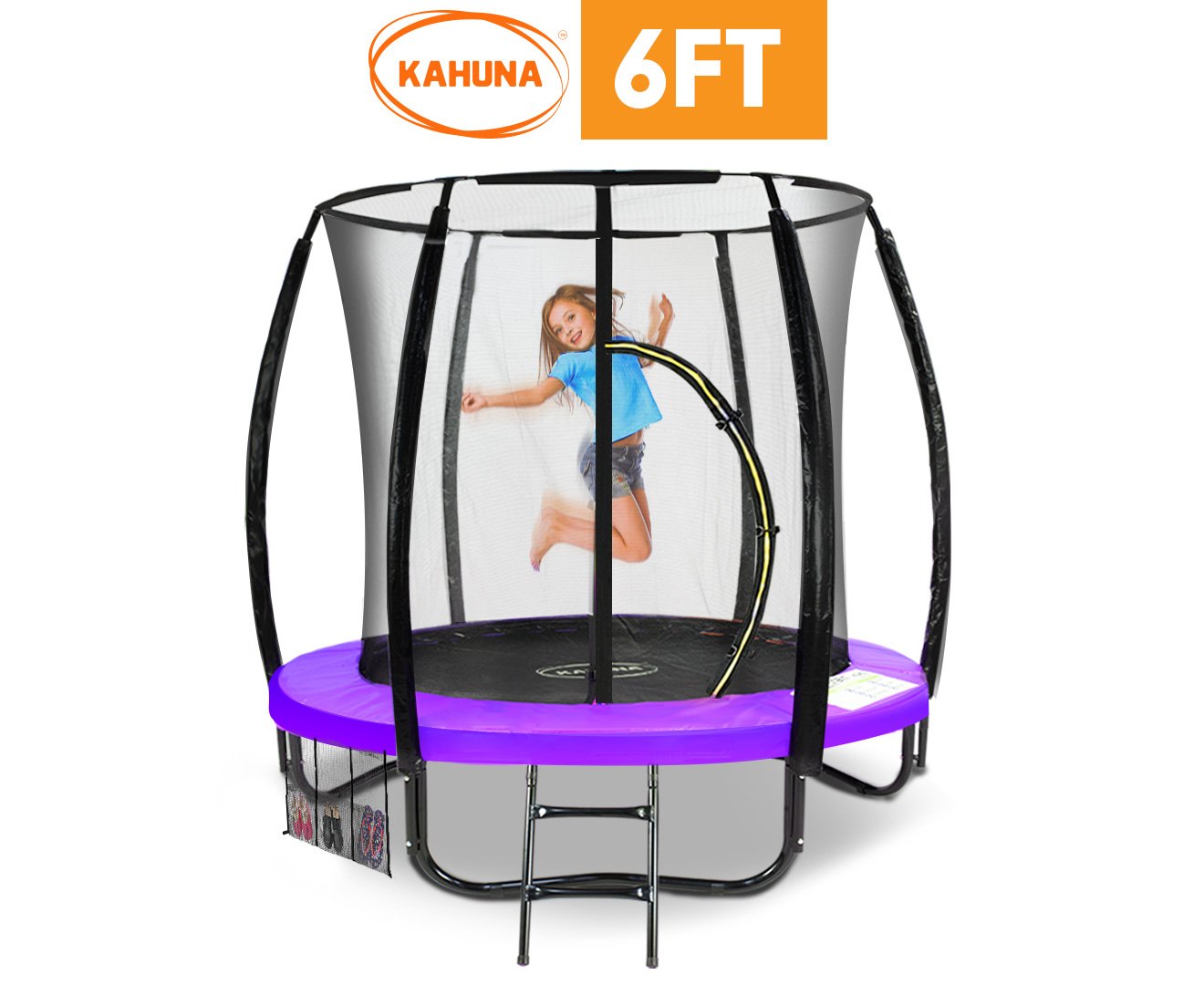 Kahuna Classic 6ft Trampoline Round Outdoor Free Safety Net Spring Pad Cover Mat Purple | Auzzi Store