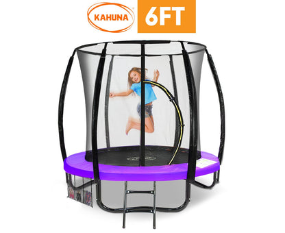 Kahuna Classic 6ft Trampoline Round Outdoor Free Safety Net Spring Pad Cover Mat Purple | Auzzi Store