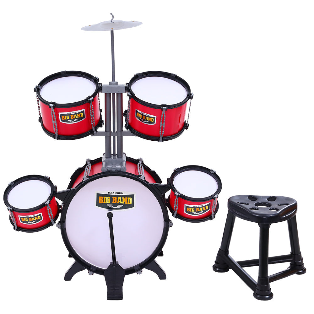 Keezi Kids 7 Drum Set Junior Drums Kit Musical Play Toys Childrens Mini Big Band | Auzzi Store