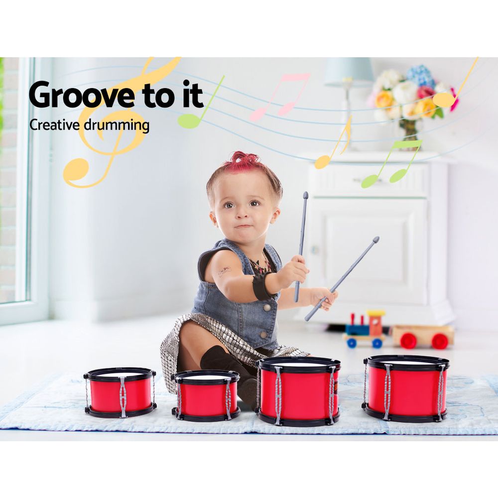 Keezi Kids 7 Drum Set Junior Drums Kit Musical Play Toys Childrens Mini Big Band | Auzzi Store