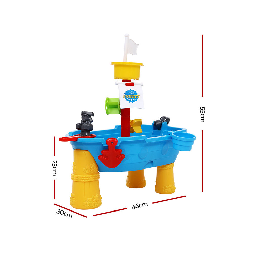 Keezi Kids Beach Sand and Water Toys Outdoor Table Pirate Ship Childrens Sandpit | Auzzi Store