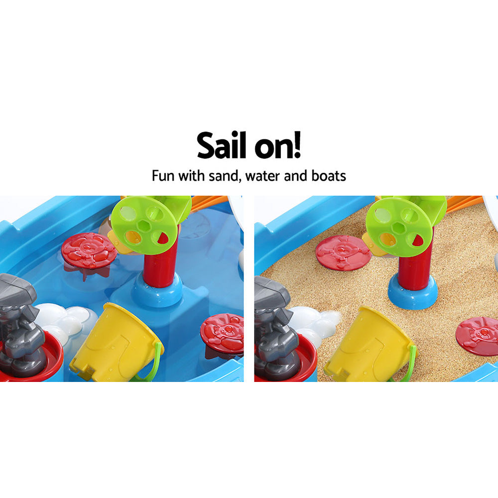 Keezi Kids Beach Sand and Water Toys Outdoor Table Pirate Ship Childrens Sandpit | Auzzi Store