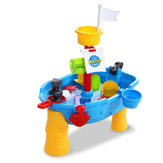 Keezi Kids Beach Sand and Water Toys Outdoor Table Pirate Ship Childrens Sandpit | Auzzi Store