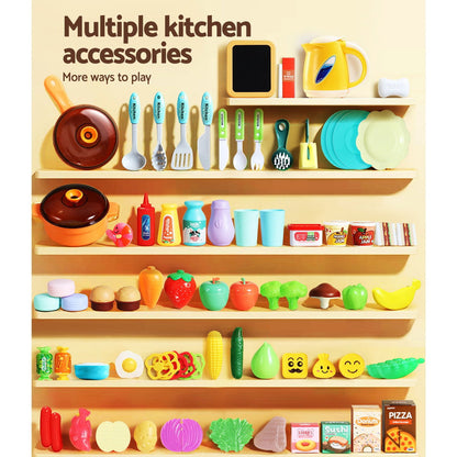 Keezi Kids Kitchen Playset Pretend Play Food Sink Cooking Utensils 73pcs | Auzzi Store