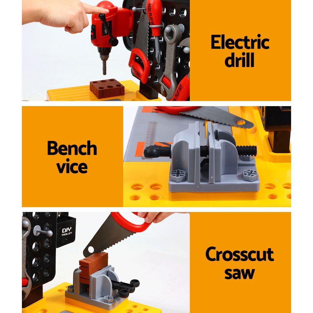 Keezi Kids Pretend Play Set Workbench Tools 54pcs Builder Work Childrens Toys | Auzzi Store