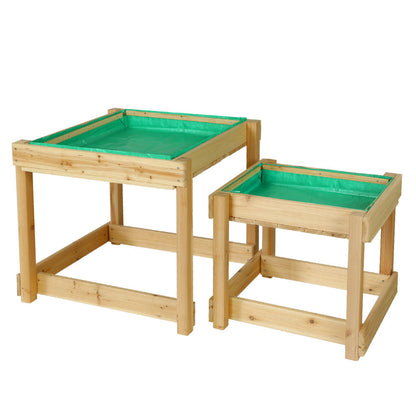 Keezi Kids Sandpit Sand and Water Wooden Table with Cover Outdoor Sand Pit Toys | Auzzi Store