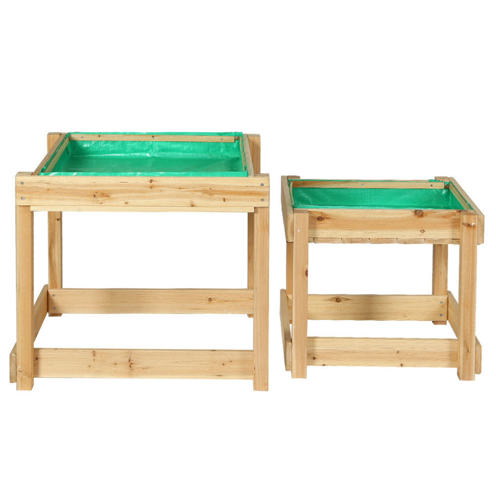 Keezi Kids Sandpit Sand and Water Wooden Table with Cover Outdoor Sand Pit Toys | Auzzi Store