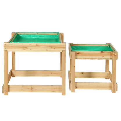 Keezi Kids Sandpit Sand and Water Wooden Table with Cover Outdoor Sand Pit Toys | Auzzi Store