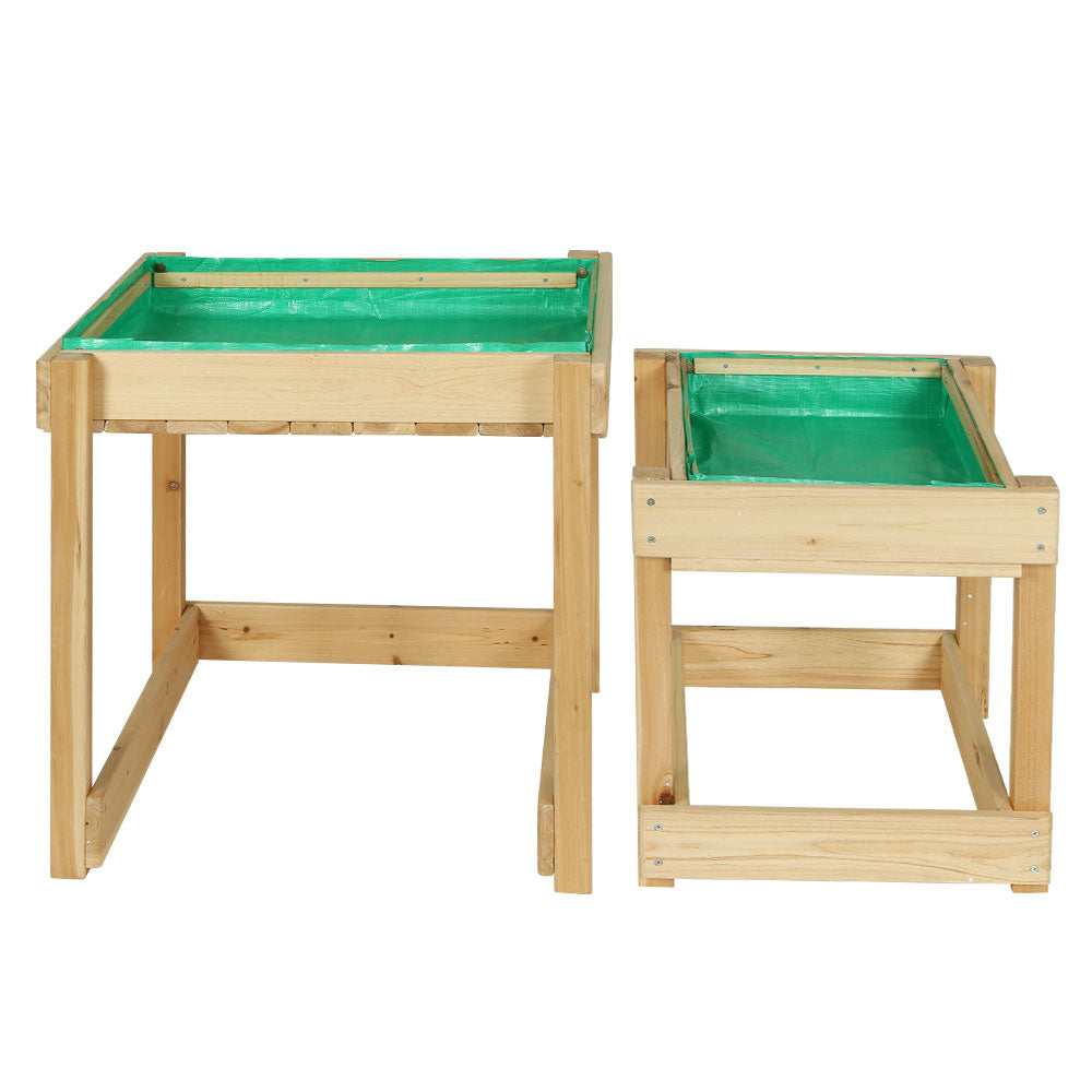 Keezi Kids Sandpit Sand and Water Wooden Table with Cover Outdoor Sand Pit Toys | Auzzi Store