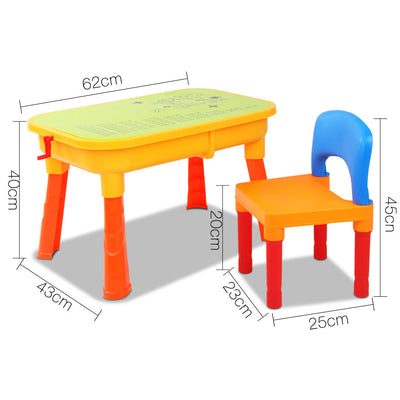 Keezi Kids Sandpit Pretend Play Set Sand Water Table Chair Outdoor Beach Toy