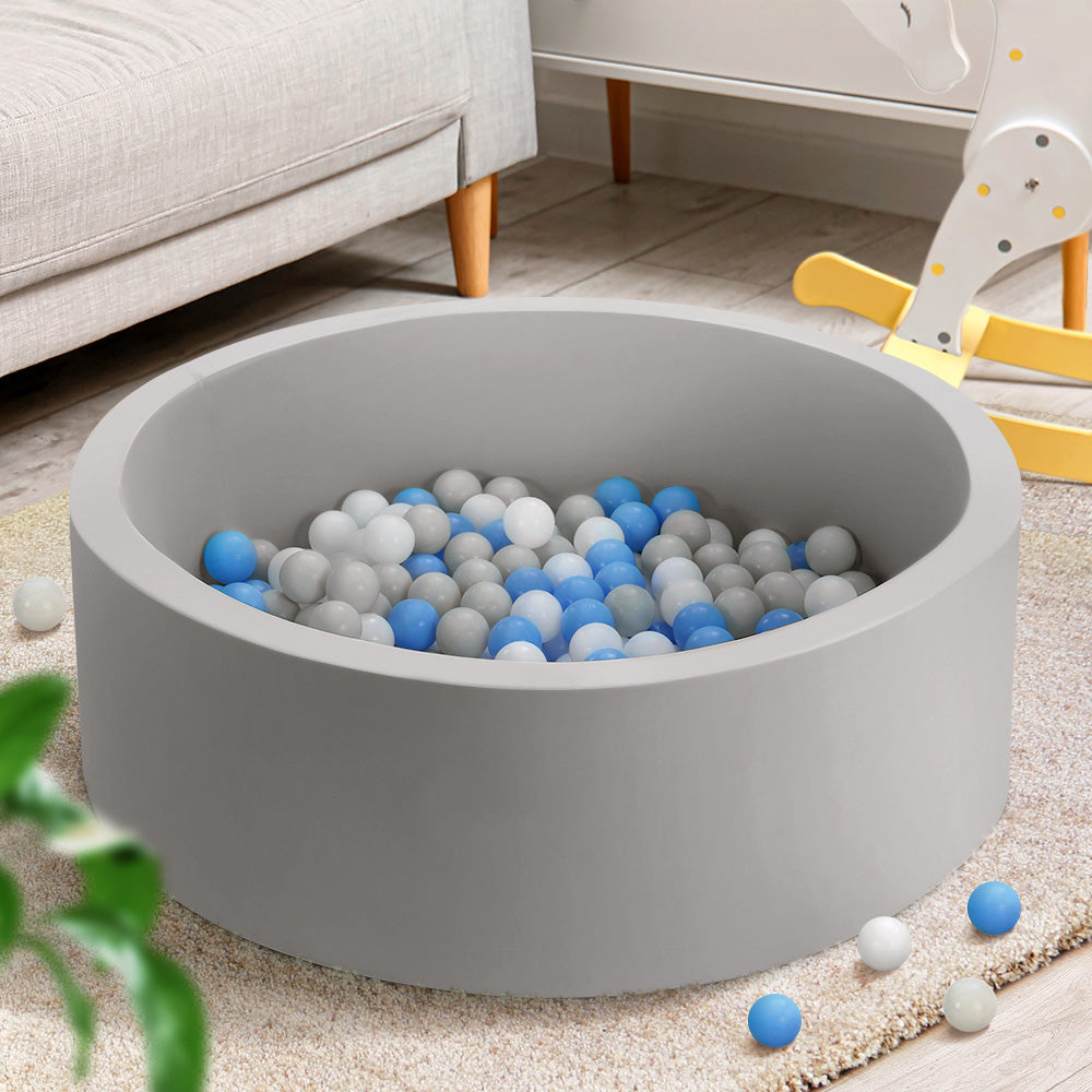 Keezi Ocean Foam Ball Pit with Balls Kids Play Pool Barrier Toys 90x30cm Grey | Auzzi Store
