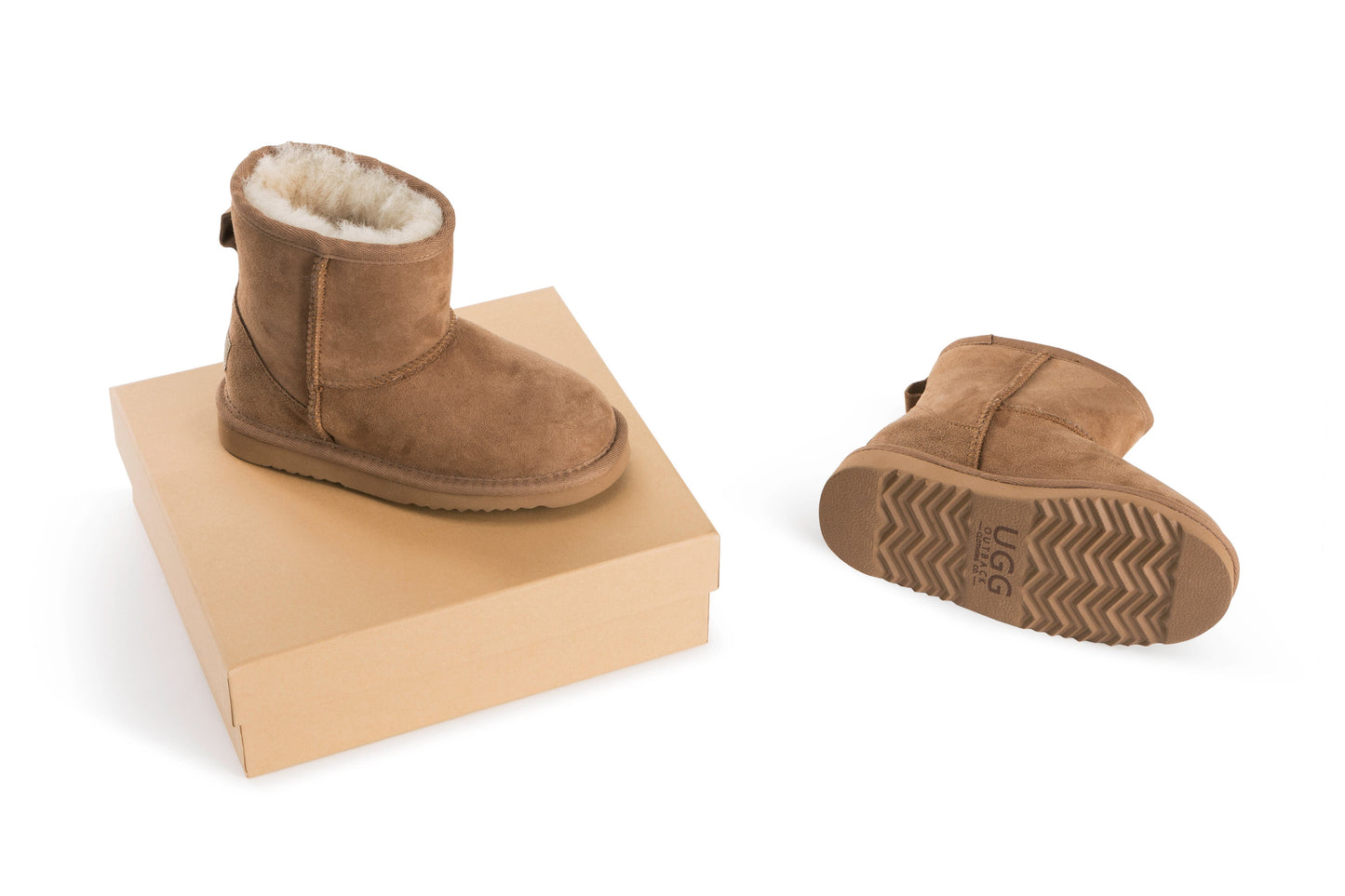 Outback Ugg Kids Classic - Premium Double Face Sheepskin (Chestnut)