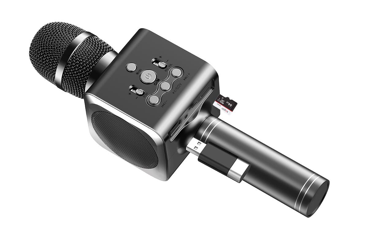 Kogan Bluetooth Karaoke Microphone with Built-in Speaker and LED | Auzzi Store