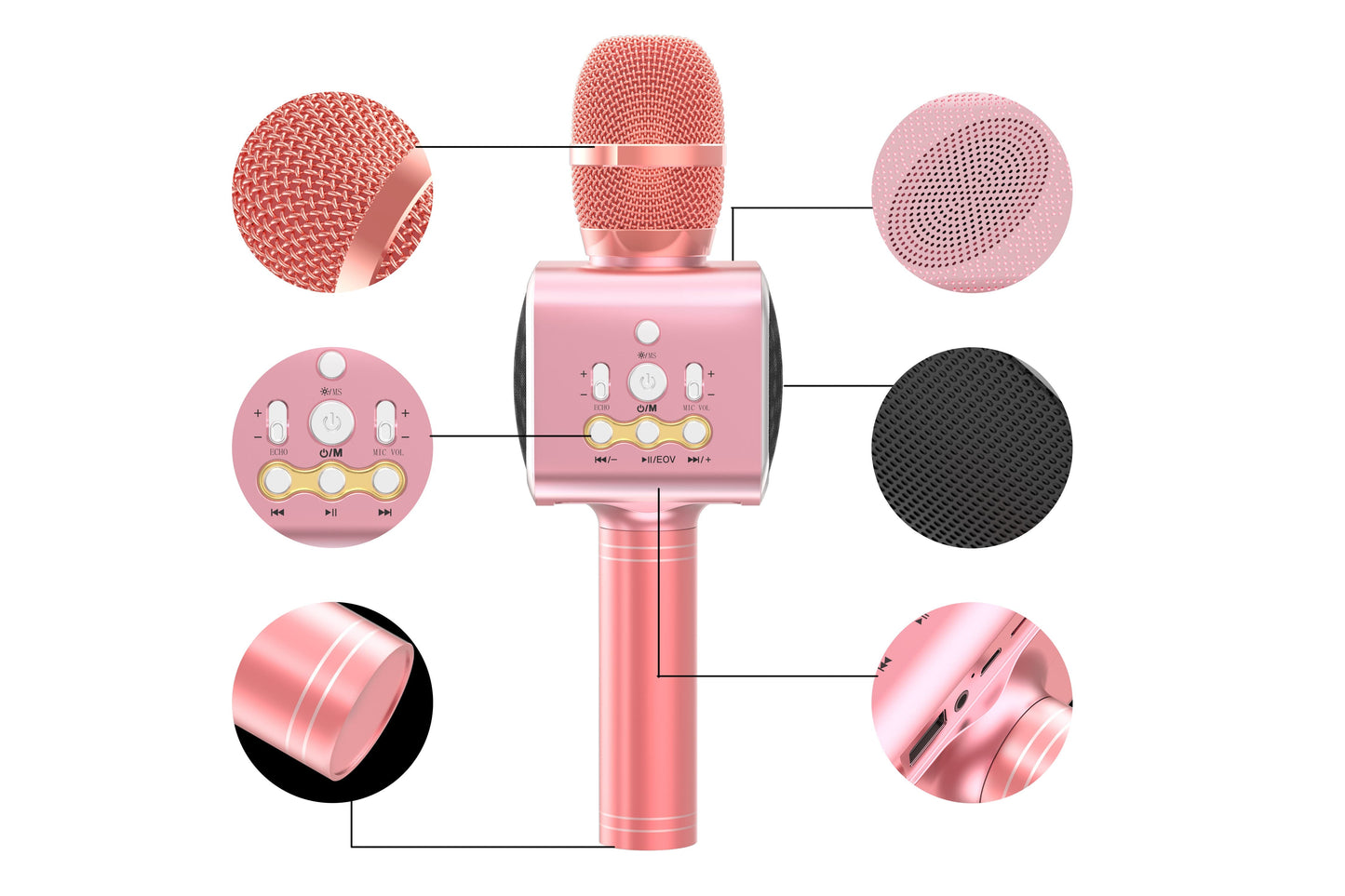 Kogan Bluetooth Karaoke Microphone with Built-in Speaker and LED | Auzzi Store