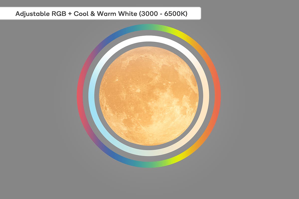 Kogan SmarterHomeâ„¢ RGB + Cool & Warm White Smart Moon Lamp | Auzzi Store