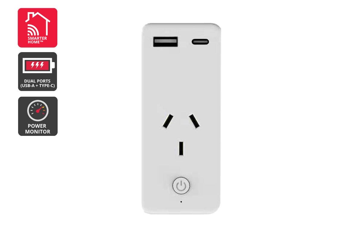 Kogan SmarterHomeâ„¢ Smart Plug With Energy Meter & 5V 2A USB A&C Ports | Auzzi Store