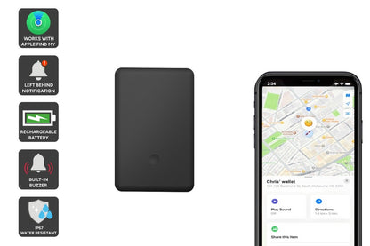 Kogan Smart Tag Rechargeable Wallet Tracker Card for Apple Find My