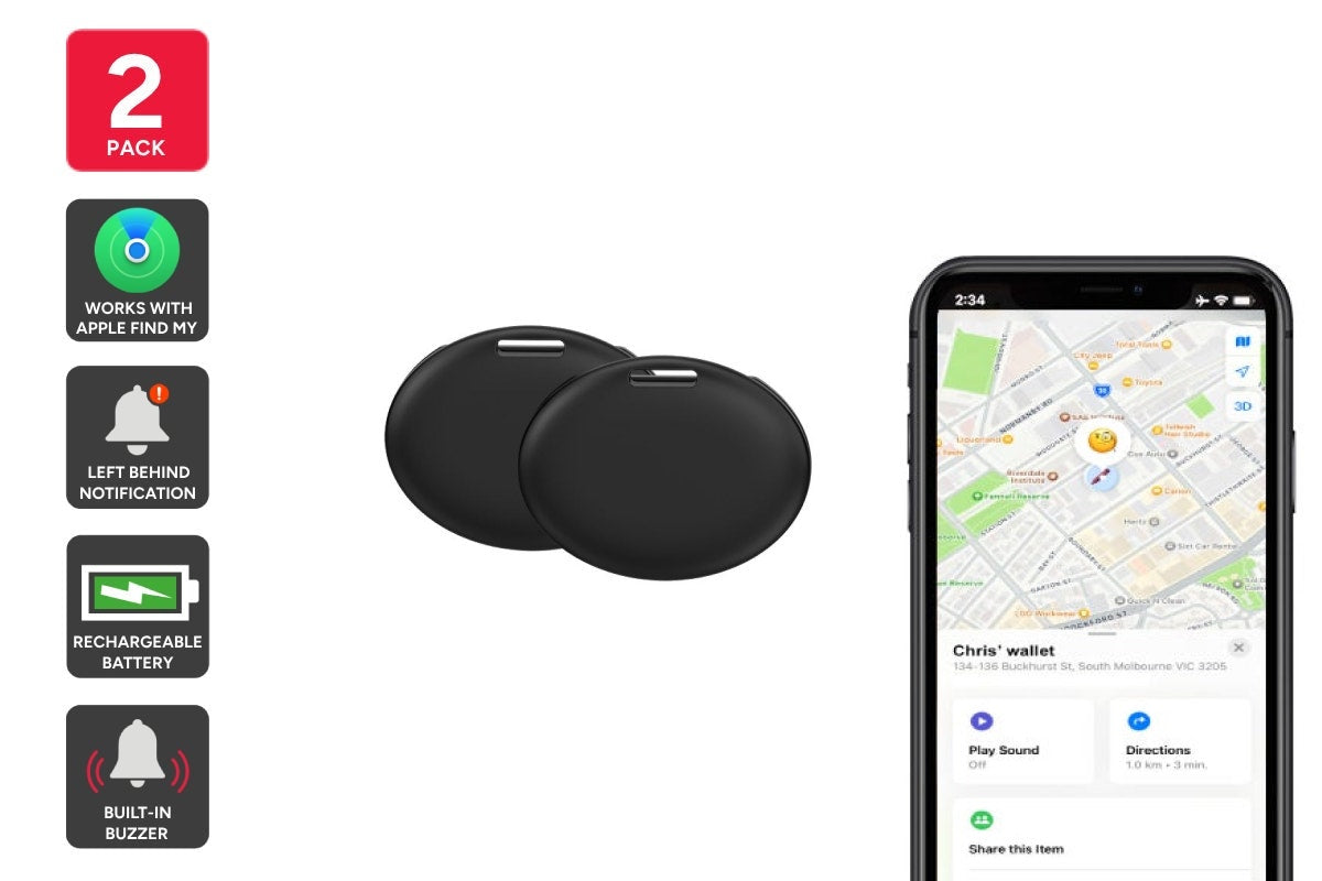 Kogan Smart Tag Tracker for Apple Find My - 2 Pack