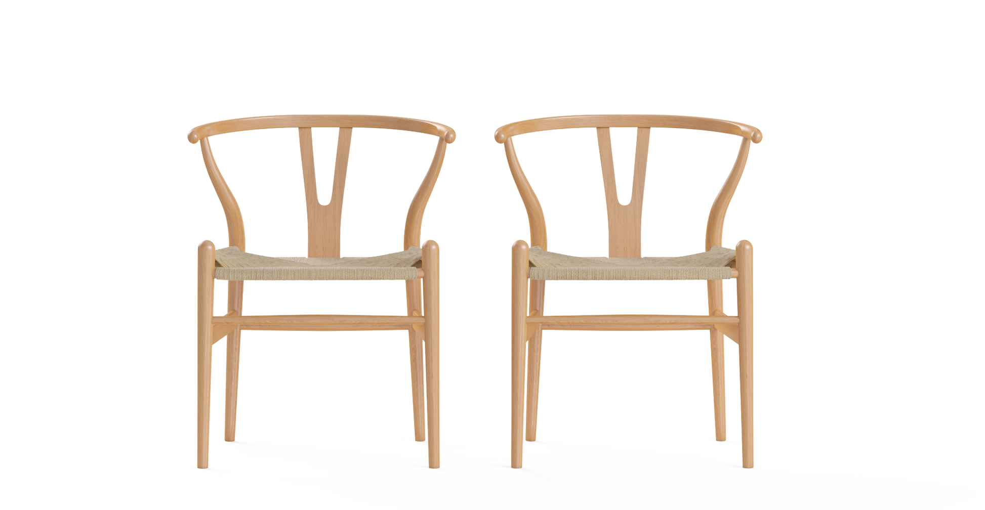 Brosa Koko Set of 2 Dining Chairs  - Natural)