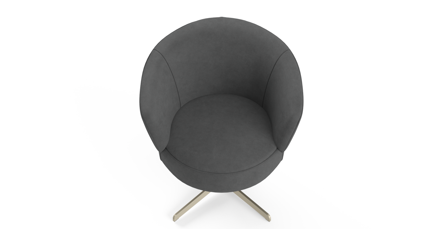 Brosa Kubrick Swivel Accent Chair (Moody Grey)