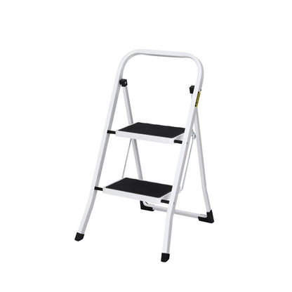 Giantz 2 Step Ladder, Folding Steel, 150kg Capacity, Non-Slip, Lightweight, Indoor/Outdoor