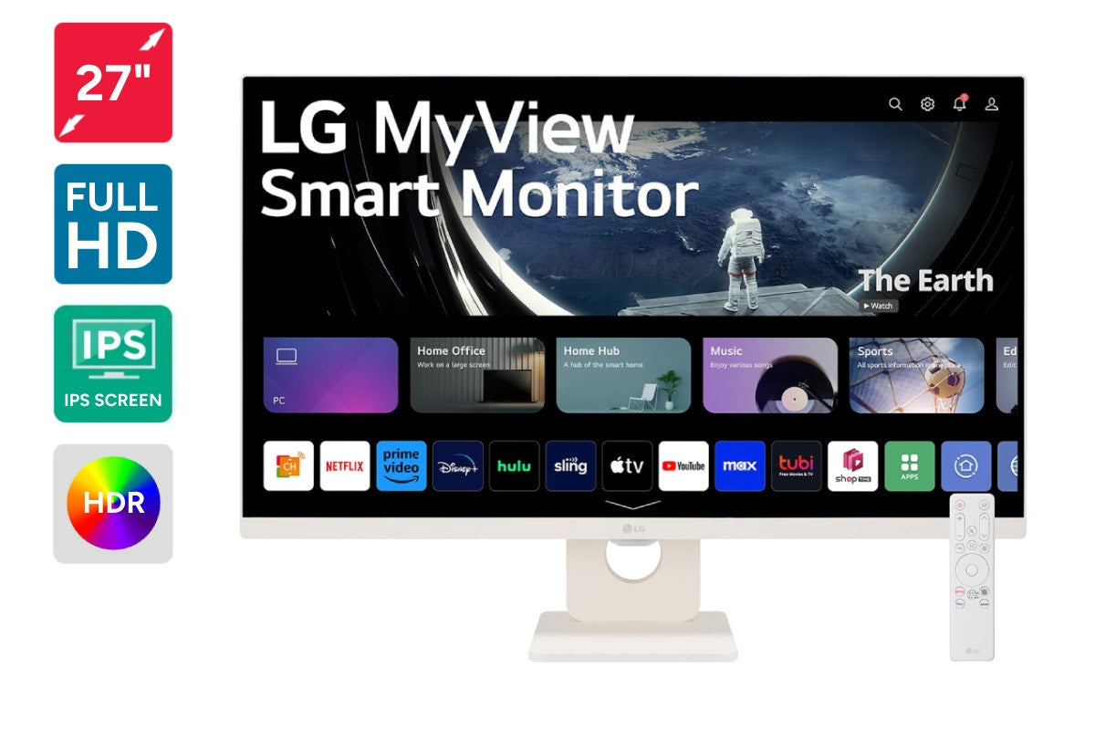 LG 27" Full HD IPS Smart Monitor with webOS 23 (27SR50F-W)