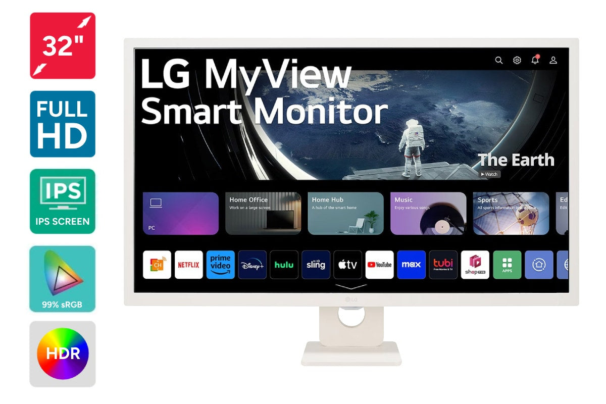 LG 32" Full HD IPS Smart Monitor with WebOS 23 (32SR50F-W)