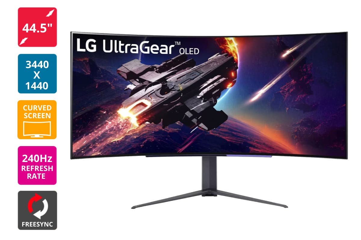 LG UltraGear 44.5" Curved WQHD 240Hz OLED Gaming Monitor (45GR95QE-B) | Auzzi Store