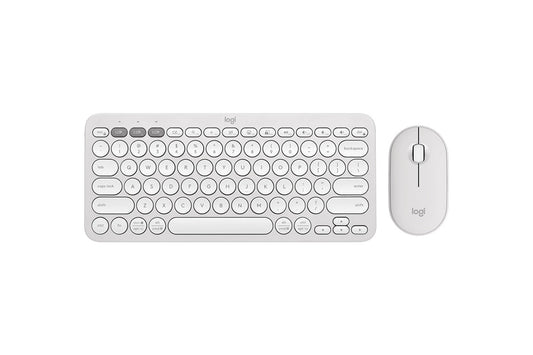 Logitech Pebble 2 Wireless Keyboard and Mouse Combo (White) - Auzzistore