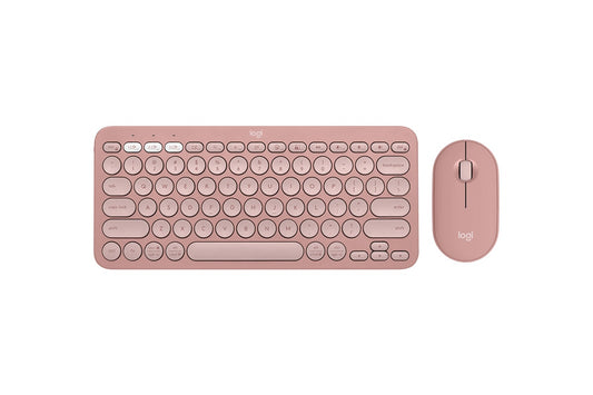 Logitech Pebble 2 Wireless Keyboard and Mouse Combo (Rose) - Auzzistore