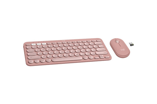 Logitech Pebble 2 Wireless Keyboard and Mouse Combo (Rose) - Auzzistore