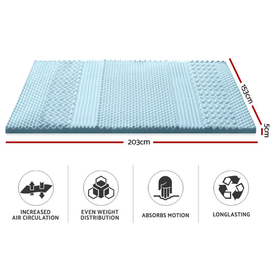 Giselle Bedding Memory Foam Mattress Topper 7-Zone 5cm Queen – view 2