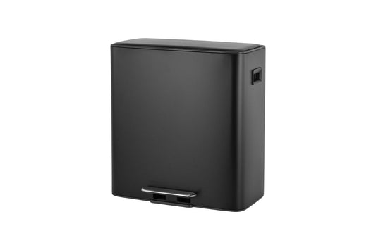 Matt Blatt 56L Dual Compartment Pedal Rubbish Bin (Black)