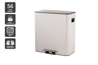 Matt Blatt 56L Dual Compartment Pedal Rubbish Bin